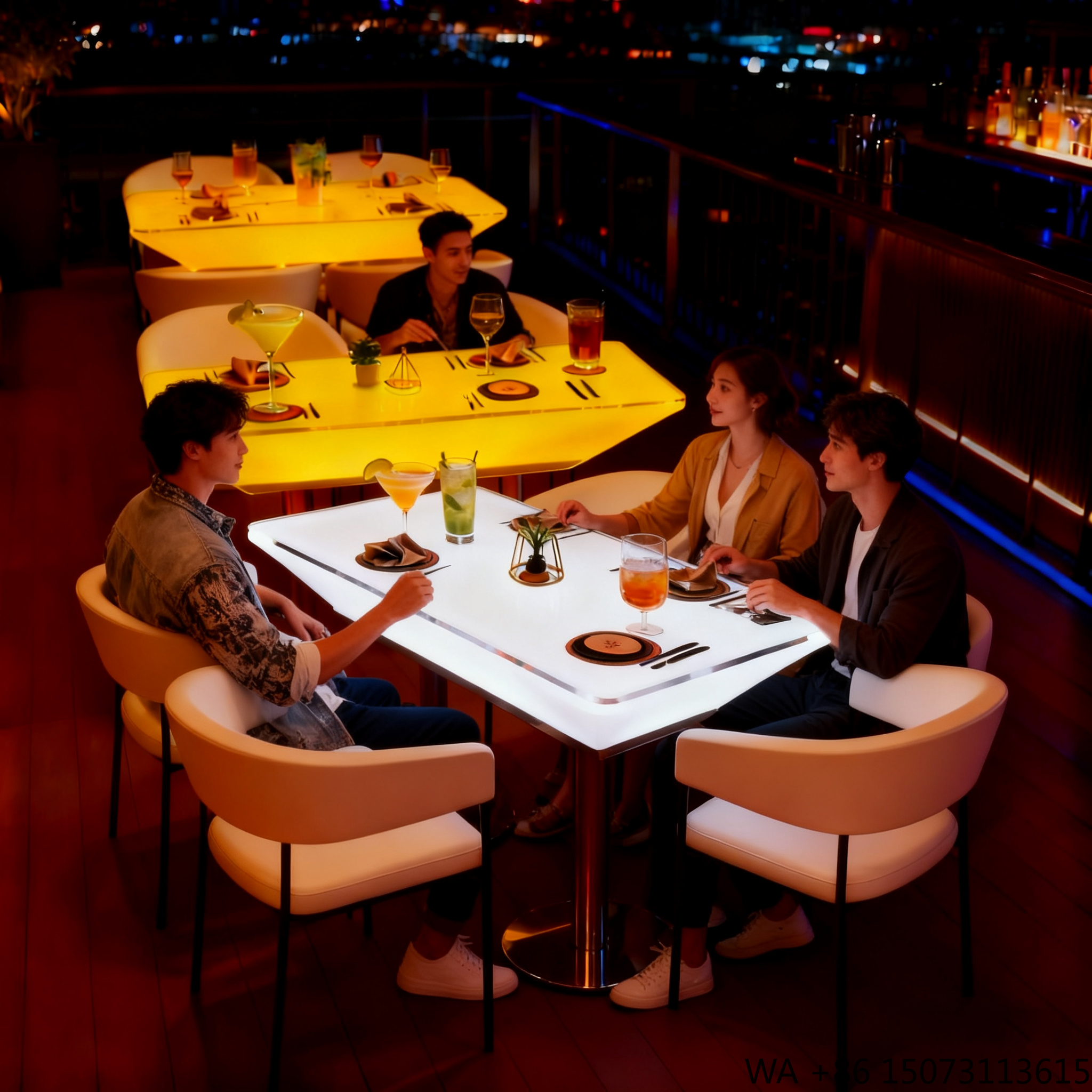 Lighting Decor Rentals - LED Decorative Dining Table Rechargeable Waterproof