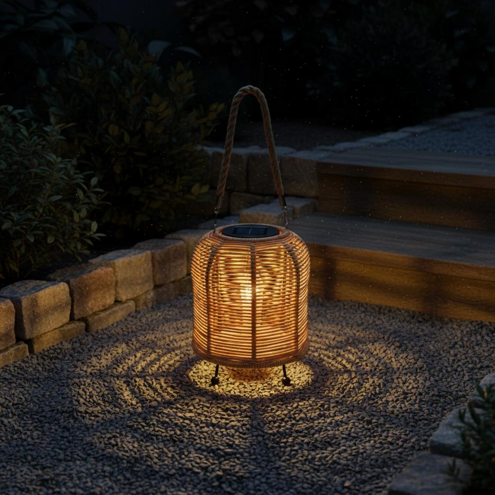 Lighting Decor Home - Handwoven Solar Lantern Braided Rope Handle