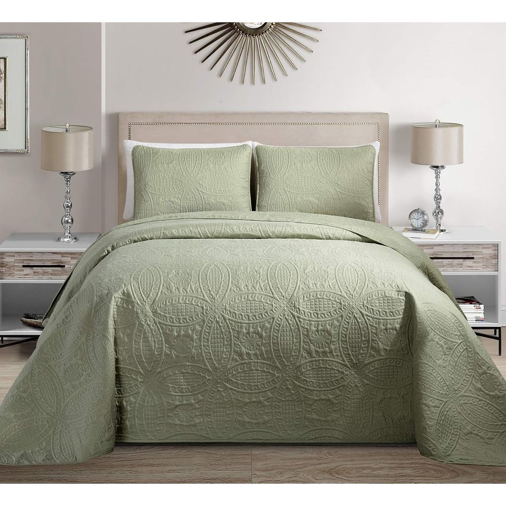 Lighting By Queen - Mk Collection Solid Emed Bedspread Bed