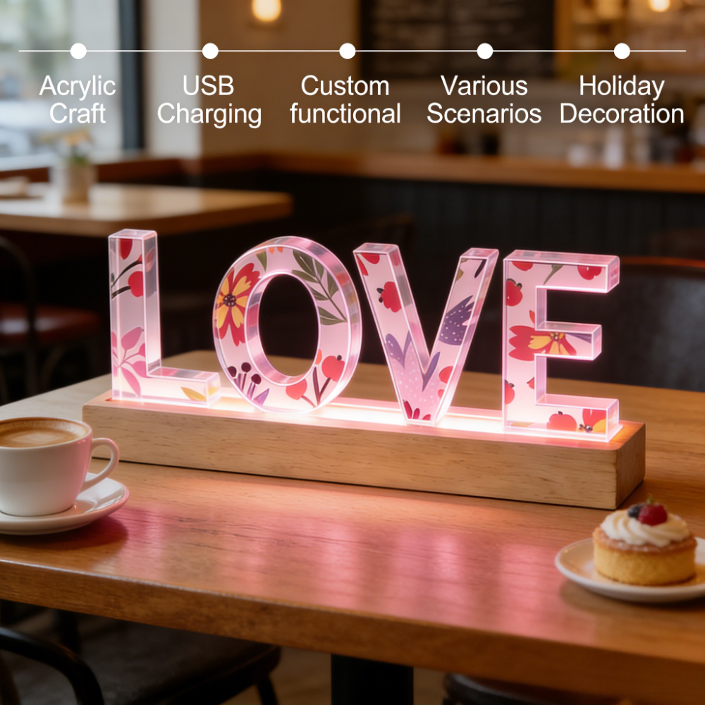 Lighting Decor For Wedding - 1pc Custom Name Acrylic LED Name