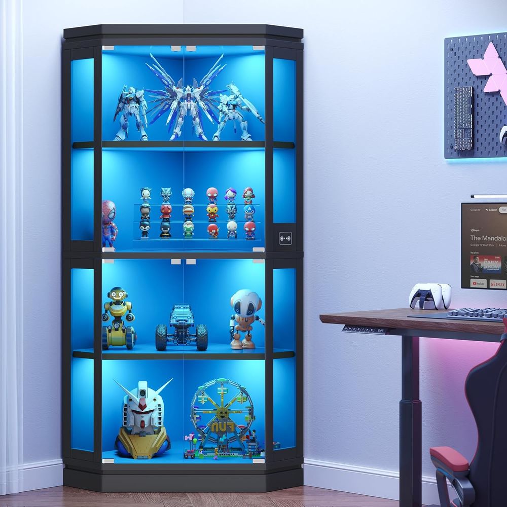 Lighting & Home Decor Studio - 67 Tall 4-Tier Glass Display Cabinet