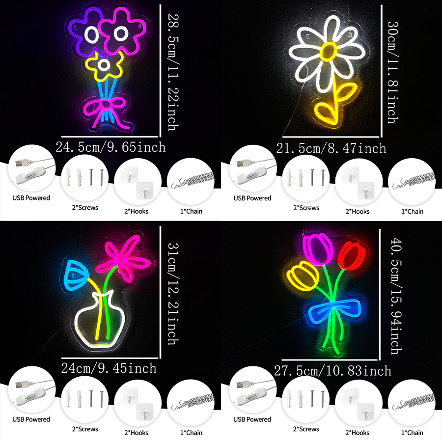 Lighting Decor Store - Flower Series Neon Sign For Wall