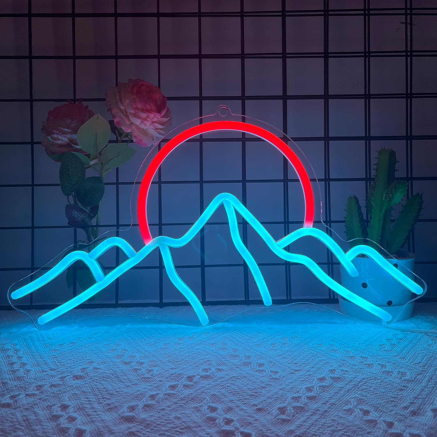 Lighting Decor Sunrise - Ice Mountain Neon Sign Sunrise Sunset