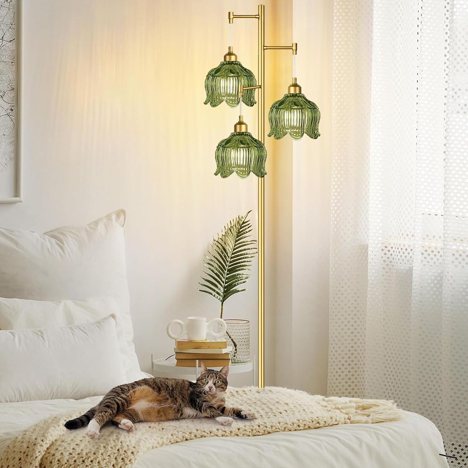 Vintage Gold Glass Floor Lamp  - Decor Lighting Lamps 리뷰 및 가격