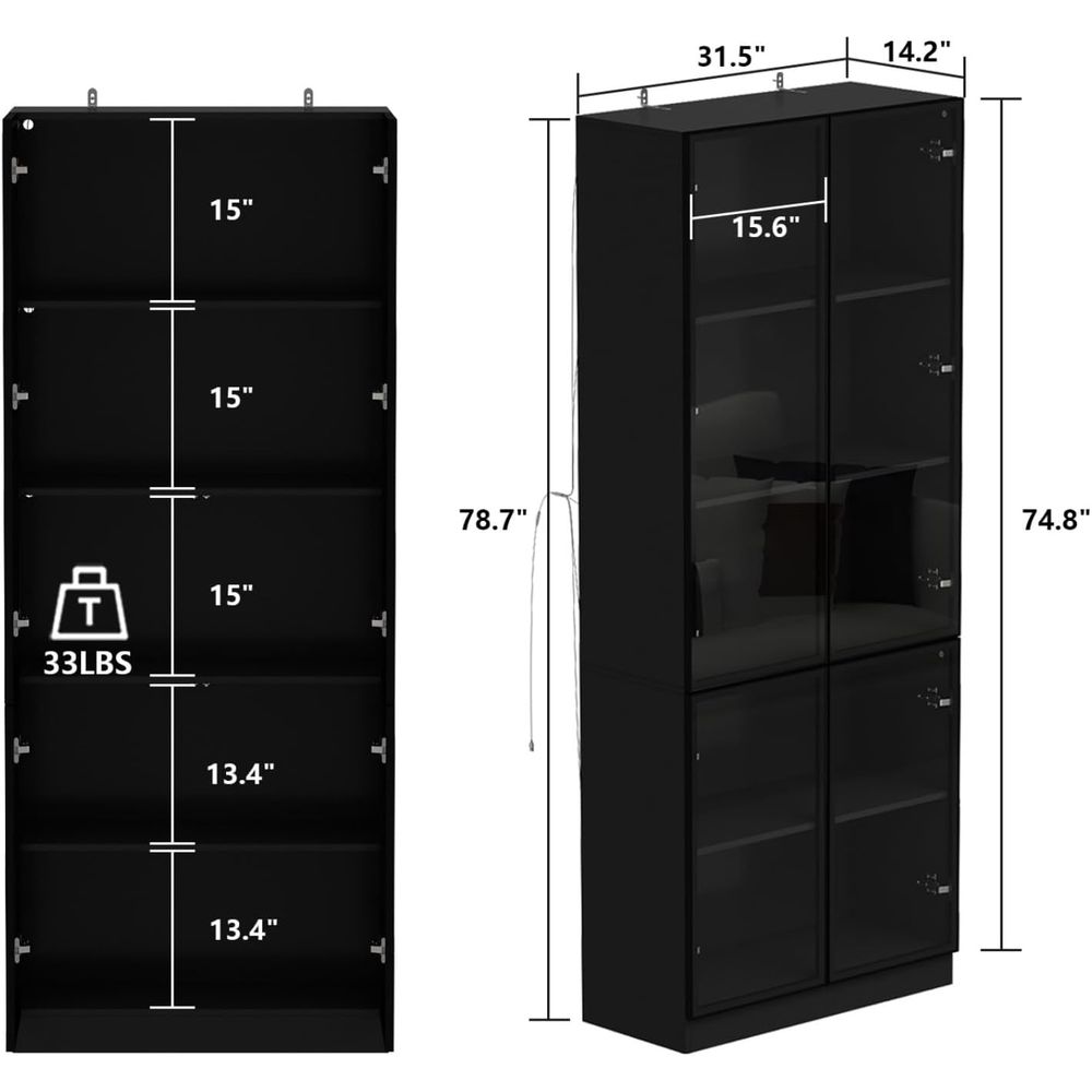 Tall Glass Door LED Lighted Di - Lighting & Home Decor Studio 리뷰 및 가격