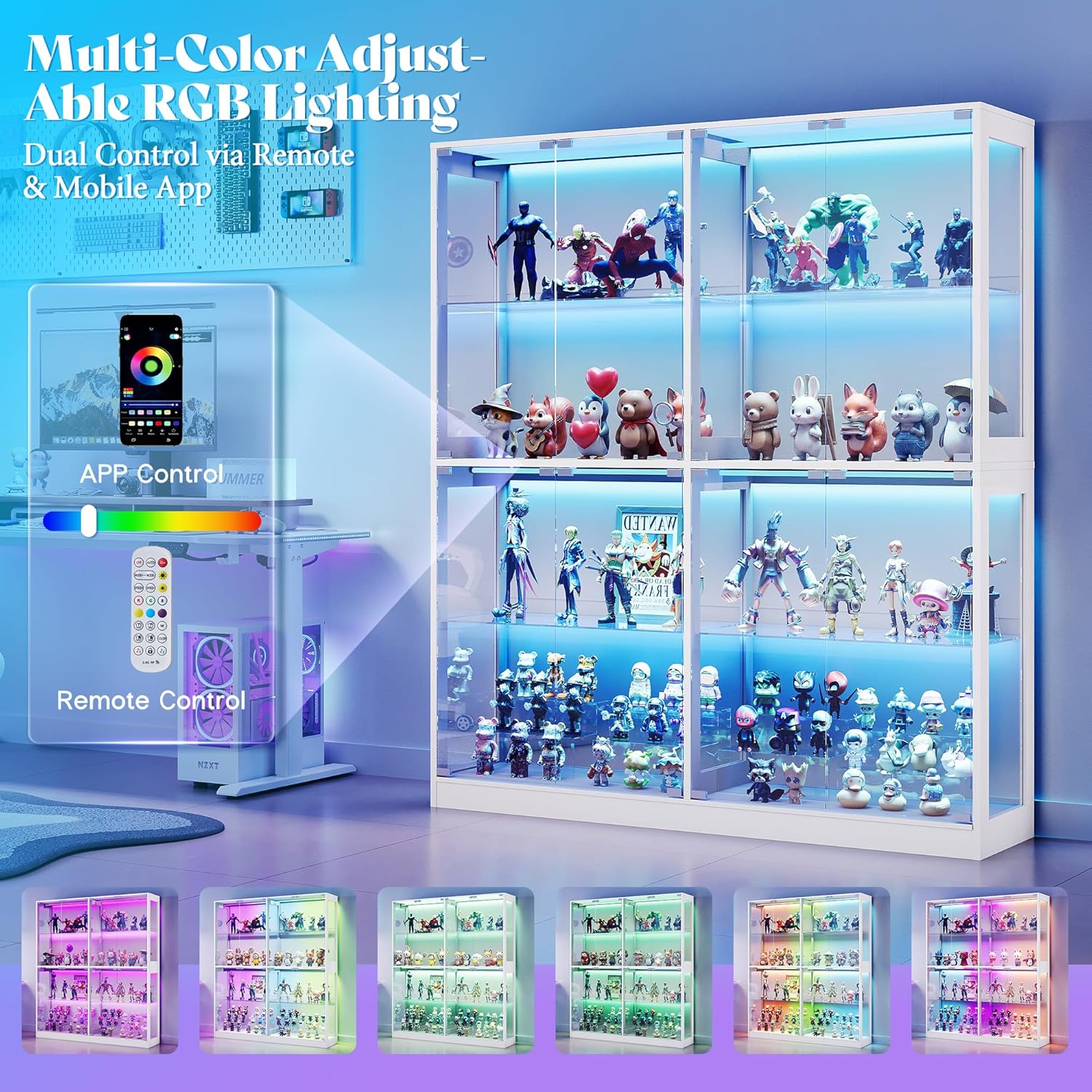 RGB Display Cabinet with Adjus - Lighting & Home Decor Studio 리뷰 및 가격