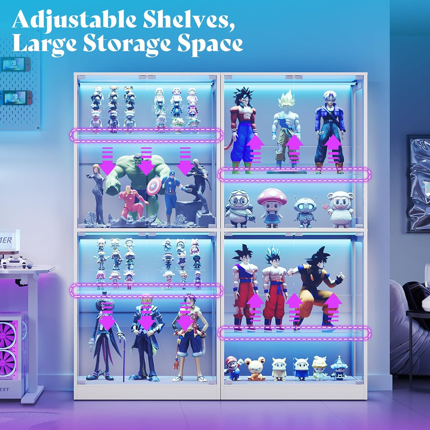 RGB Display Cabinet with Adjus - Lighting & Home Decor Studio 리뷰 및 가격