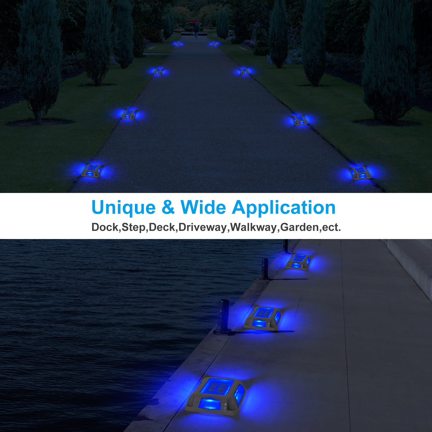 8PC Blue Light Solar Light Out - Lighting Decor Sunrise 리뷰 및 가격