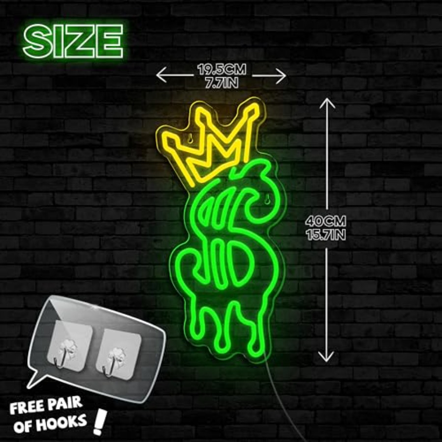 Money Neon Sign, Crown Dollar  - Lighting Decor Store 리뷰 및 가격