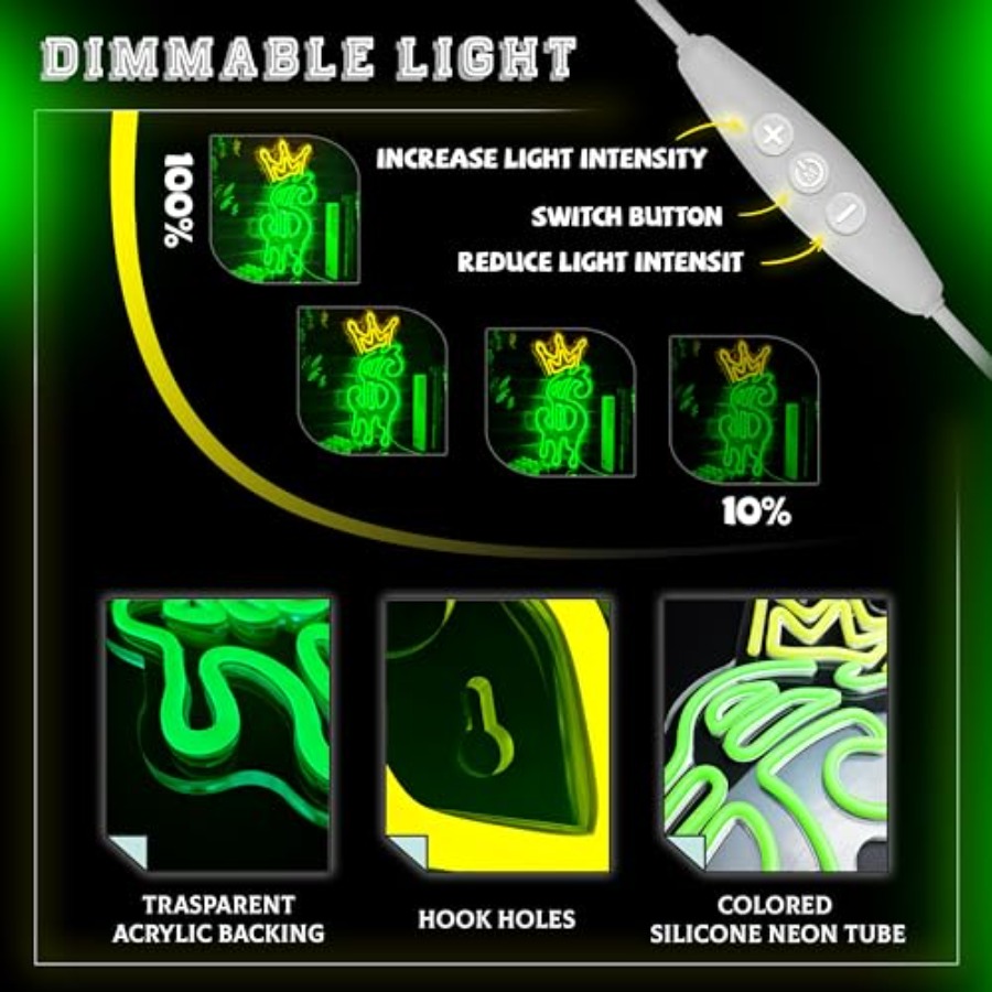 Money Neon Sign, Crown Dollar  - Lighting Decor Store 리뷰 및 가격