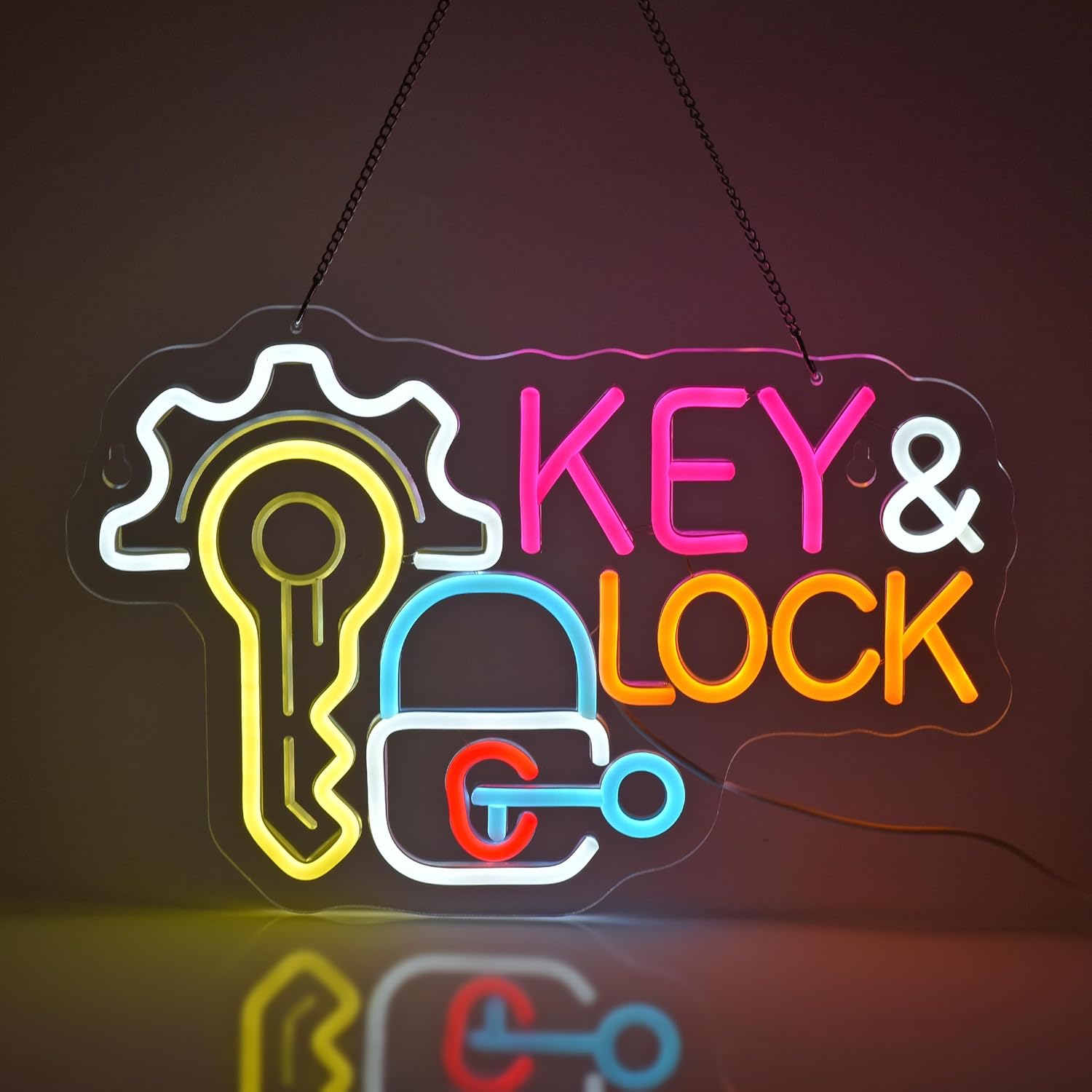 Key Lock Neon Sign Hanging Neo - Lighting Decor Rentals 리뷰 및 가격