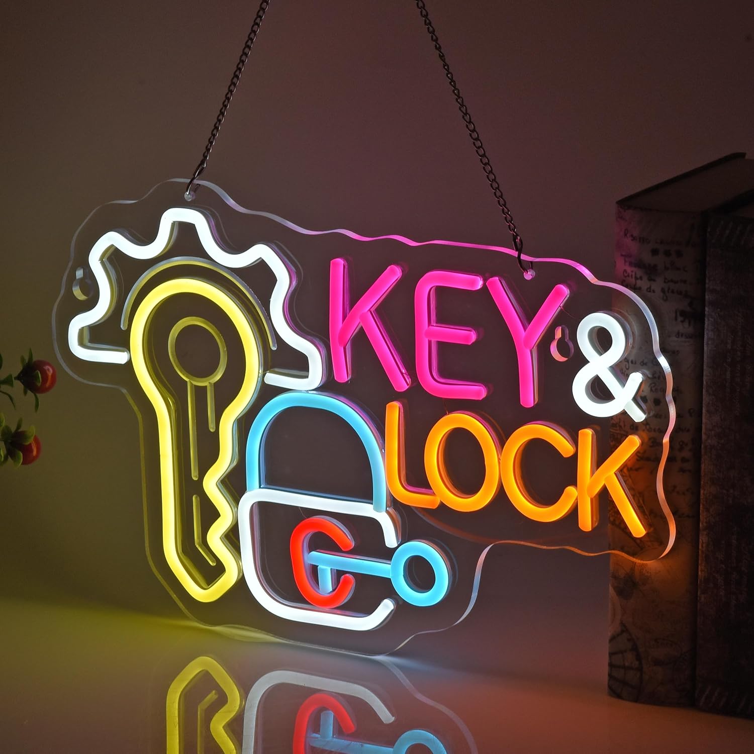 Key Lock Neon Sign Hanging Neo - Lighting Decor Rentals 리뷰 및 가격