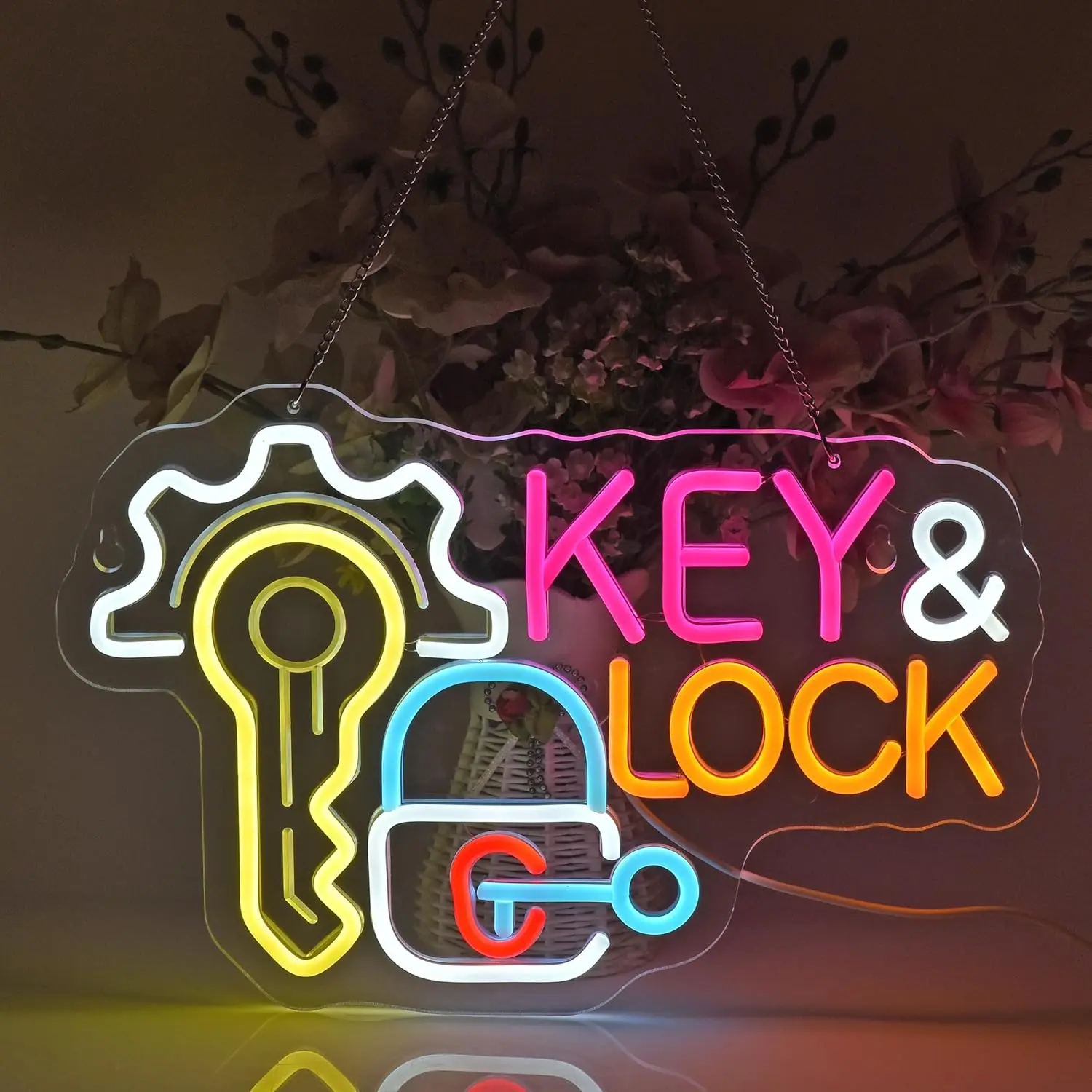Key Lock Neon Sign Hanging Neo - Lighting Decor Rentals 리뷰 및 가격
