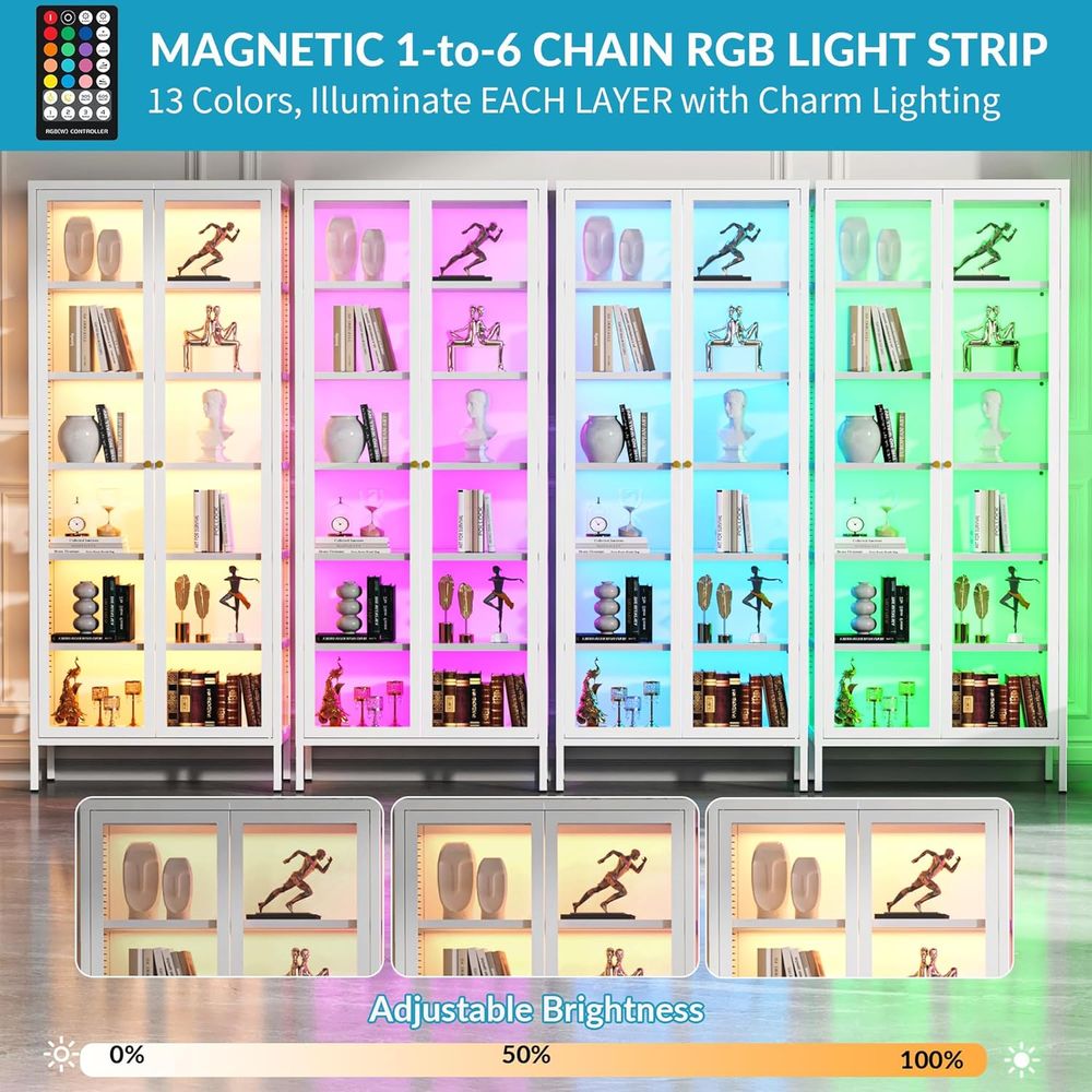 67 6-Tier Glass Curio Cabinet  - Lighting & Home Decor Studio 리뷰 및 가격