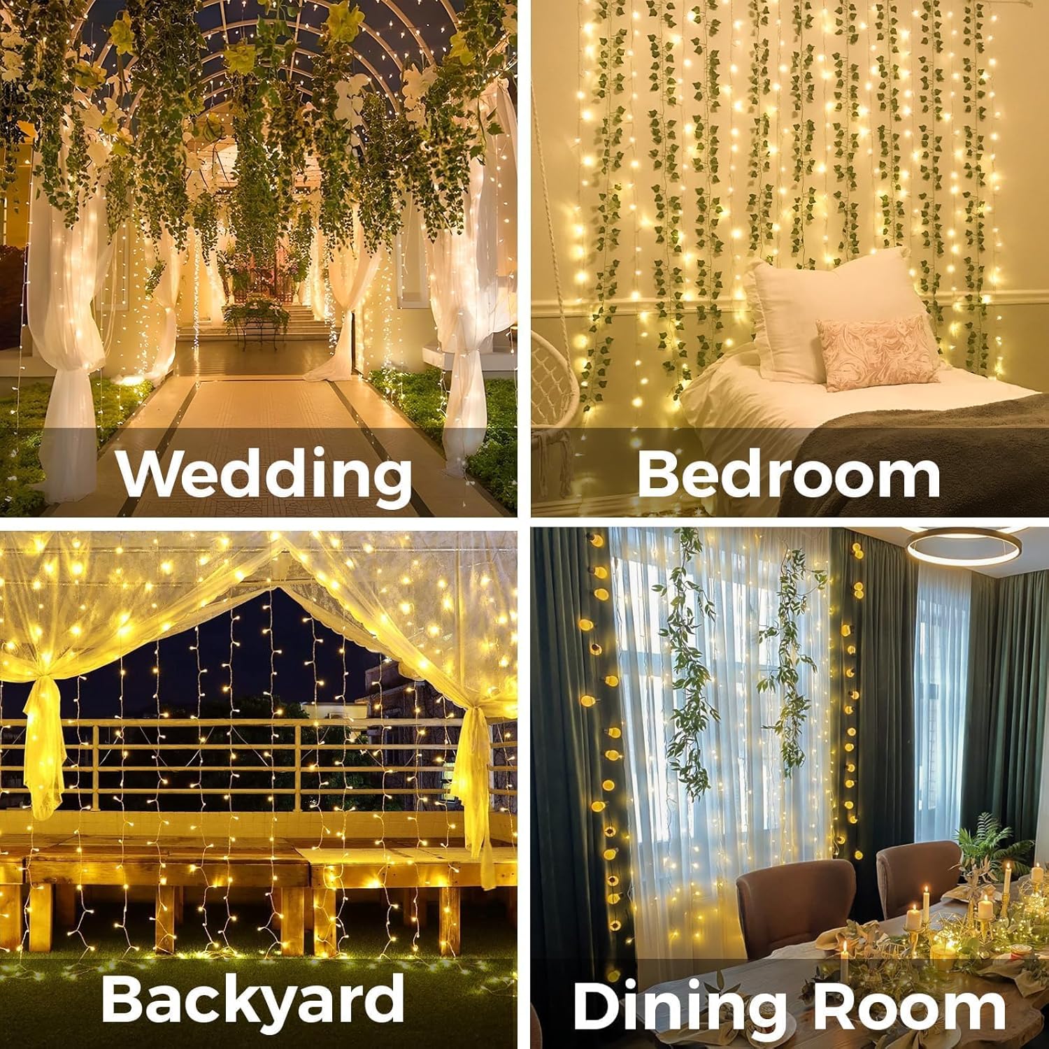 Curtain Lights For Bedroom 200 - Lighting Decor For Wedding 리뷰 및 가격
