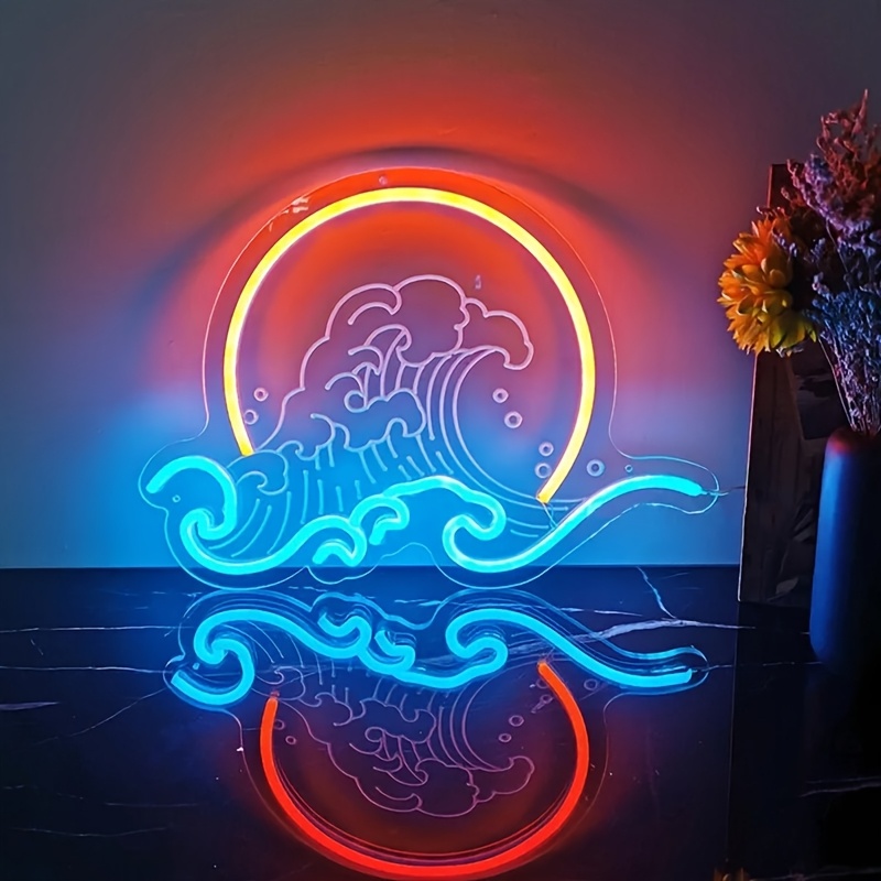 Wave Wall Neon Light Sign Sunr - Lighting Decor Sunrise 리뷰 및 가격