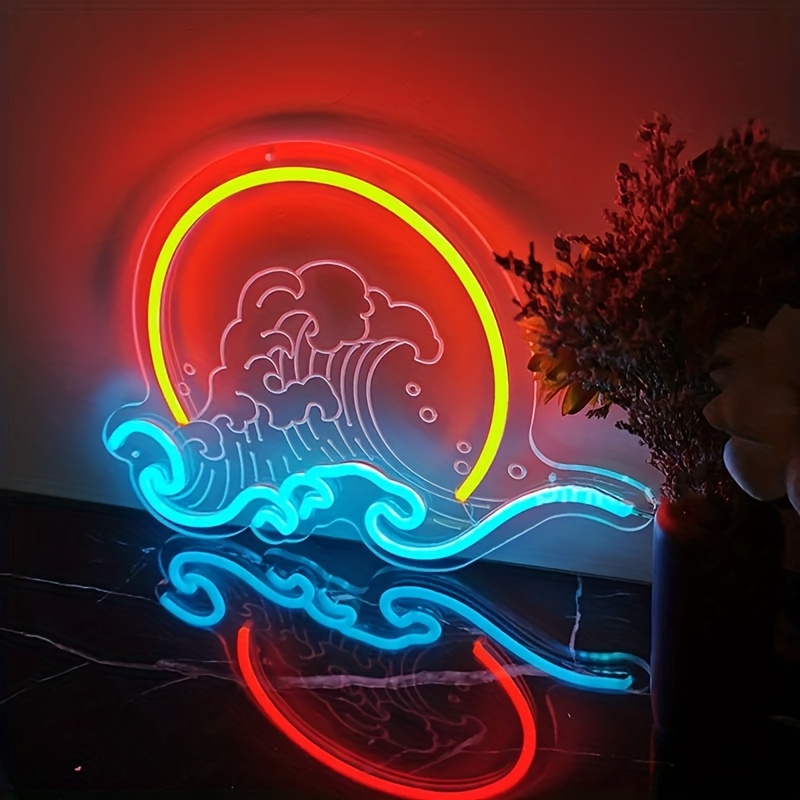 Wave Wall Neon Light Sign Sunr - Lighting Decor Sunrise 리뷰 및 가격