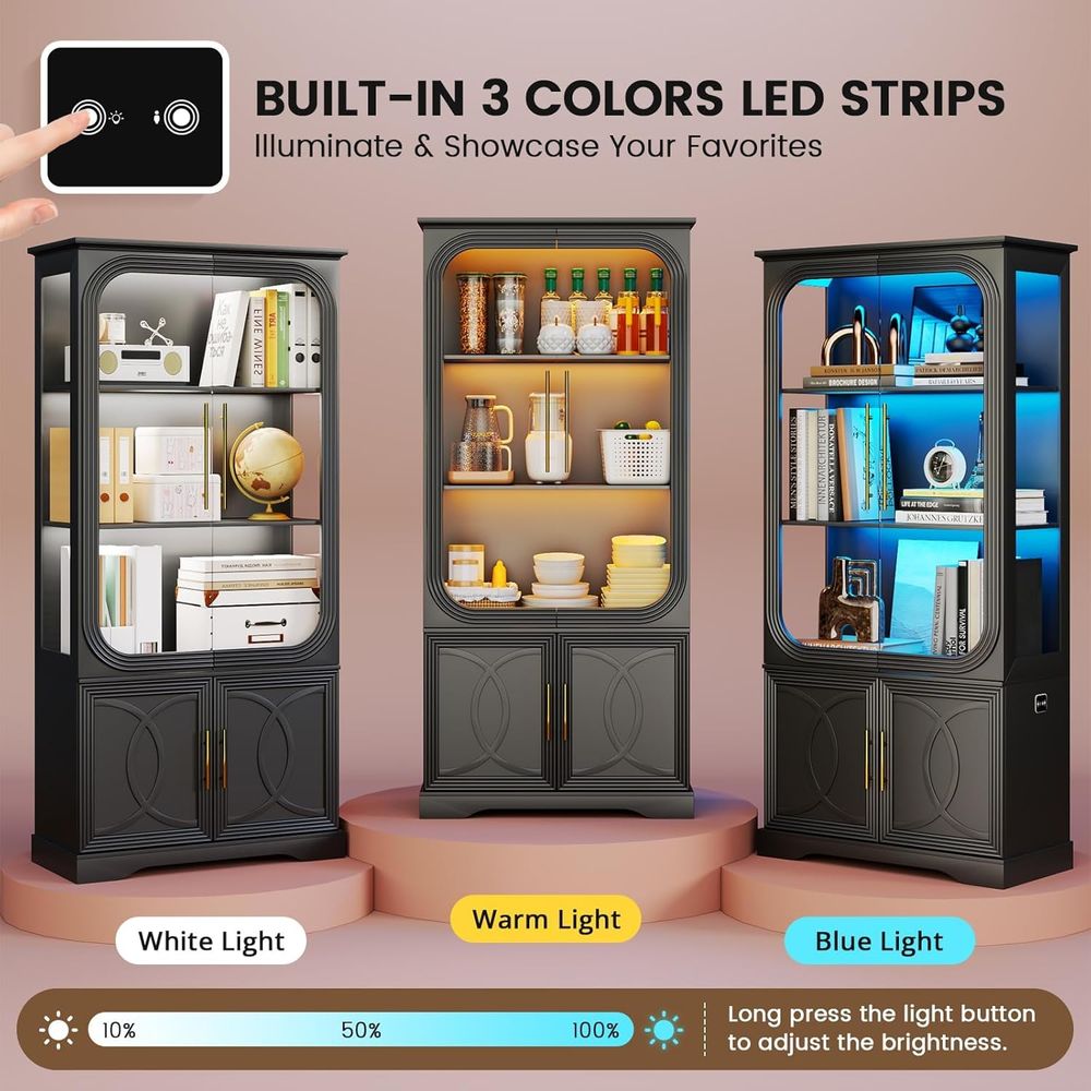 69 Tall Glass Display Cabinet  - Lighting & Home Decor Studio 리뷰 및 가격