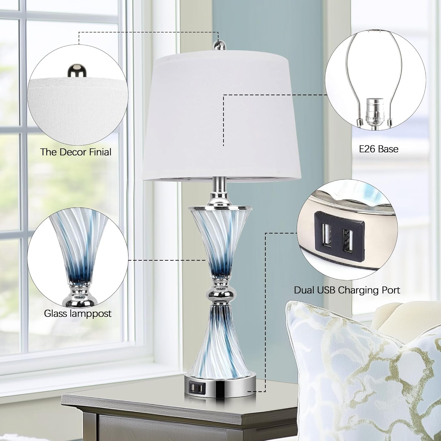 3-Way Dimmable Touch Glass Tab - Decor Lighting Lamps 리뷰 및 가격