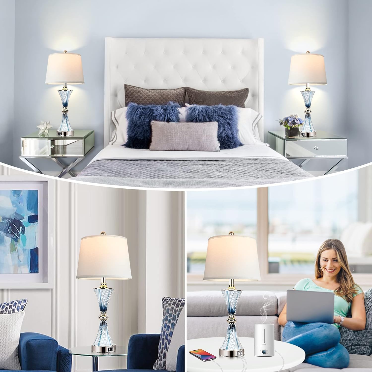 3-Way Dimmable Touch Glass Tab - Decor Lighting Lamps 리뷰 및 가격