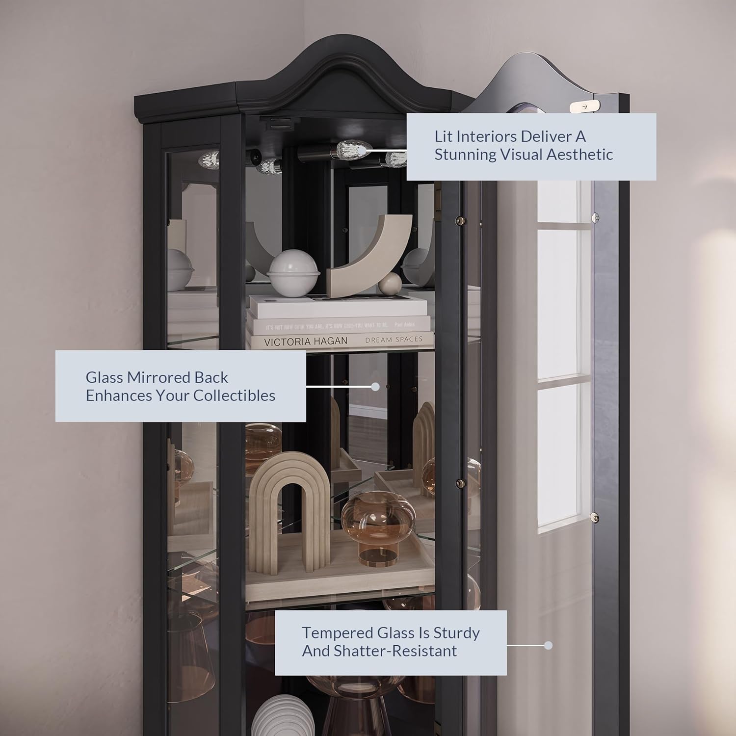 Lighted 3-Side Glass Display C - Lighting & Home Decor Studio 리뷰 및 가격