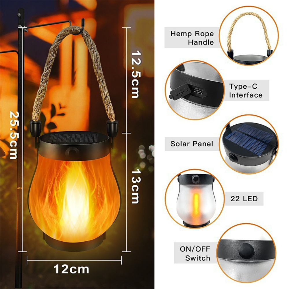 22LEDS Solar Flame Torch Light - Lighting Decor Sunrise 리뷰 및 가격