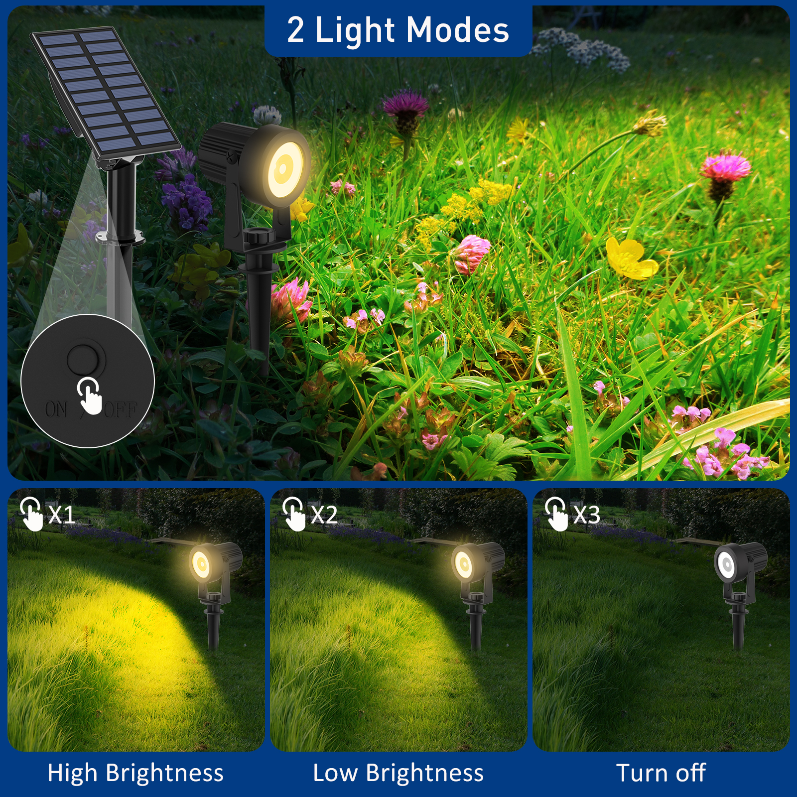 2PCS Super Bright Solar Spotli - Lighting Decor Sunrise 리뷰 및 가격