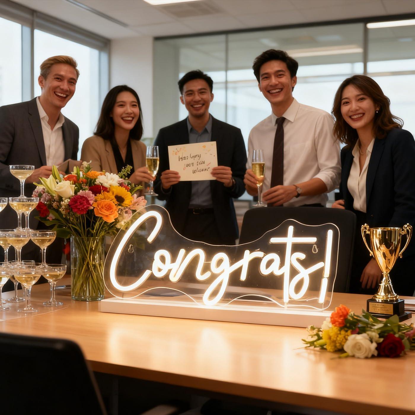 Congrats Neon Sign LED Word Li - Lighting Decor Home 리뷰 및 가격