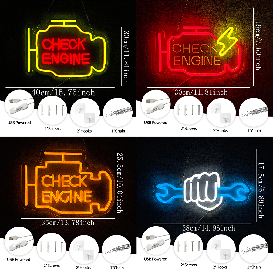 Check Engine Neon Sign For Wal - Lighting Decor Store 리뷰 및 가격