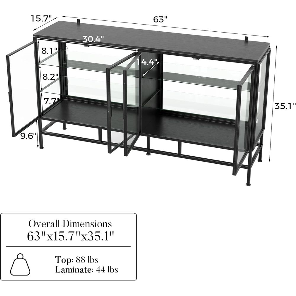 64 Metal Framed Glass Door Dis - Lighting & Home Decor Studio 리뷰 및 가격