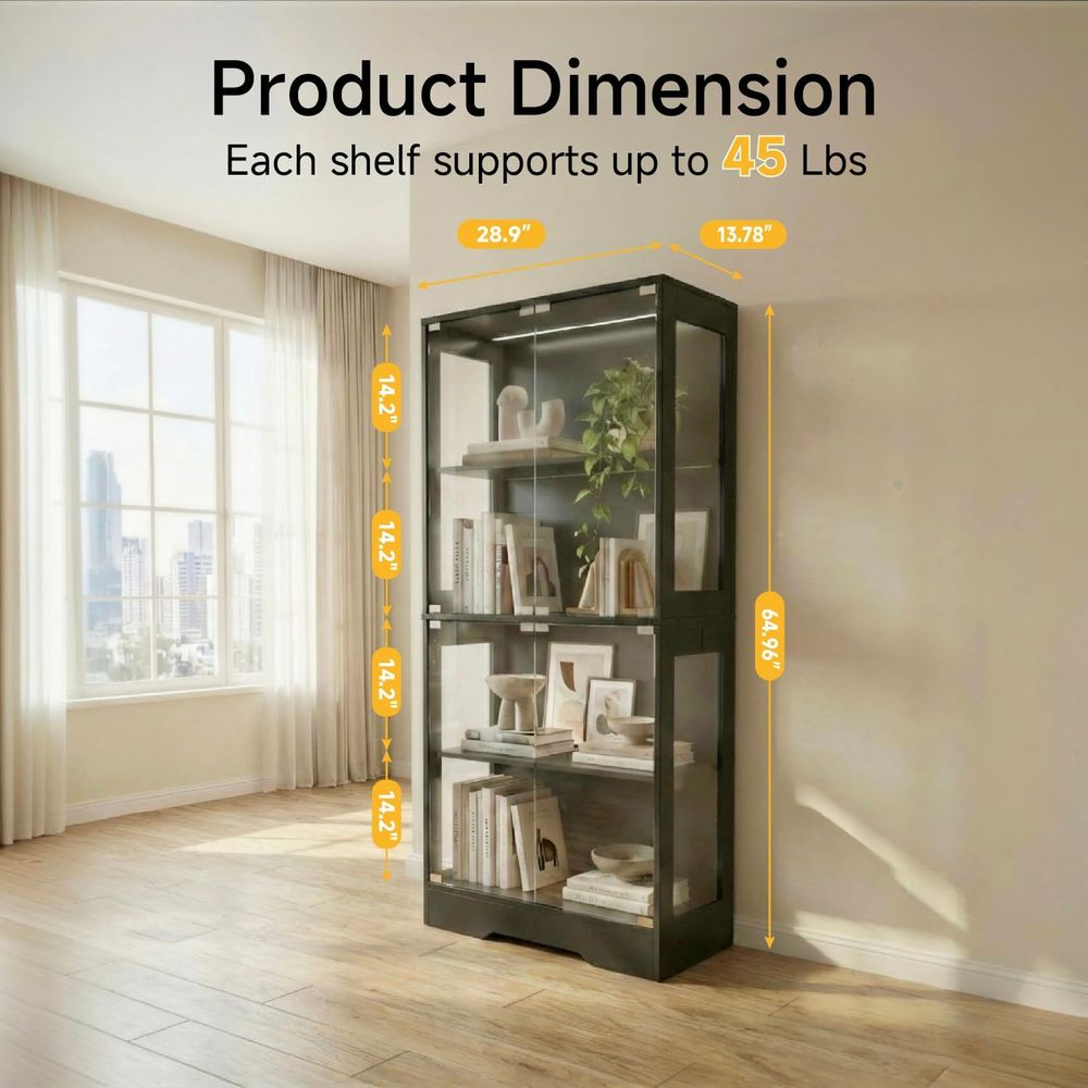 5.5ft Tall 2-Door Glass Displa - Lighting & Home Decor Studio 리뷰 및 가격