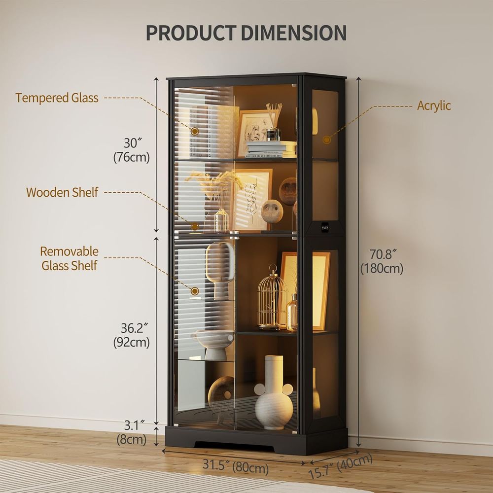 71 Illuminated Glass Curio Cab - Lighting & Home Decor Studio 리뷰 및 가격
