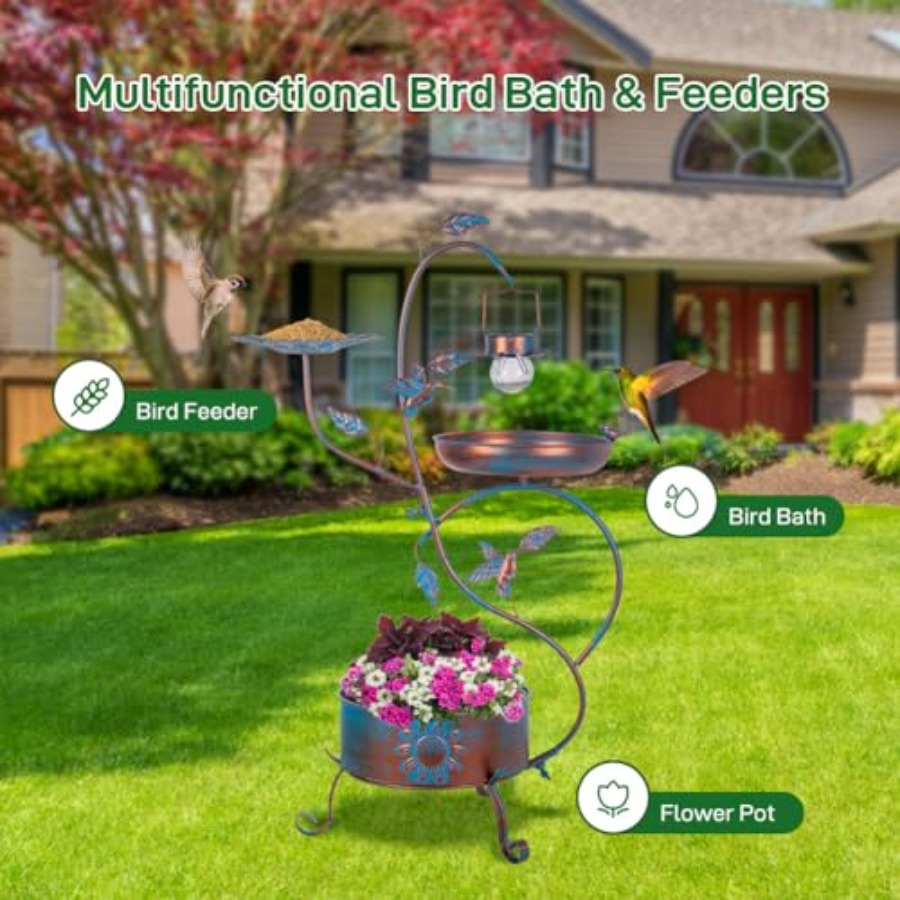 Outdoor metal bird bath with p - Lighting Decoration Outdoor 리뷰 및 가격