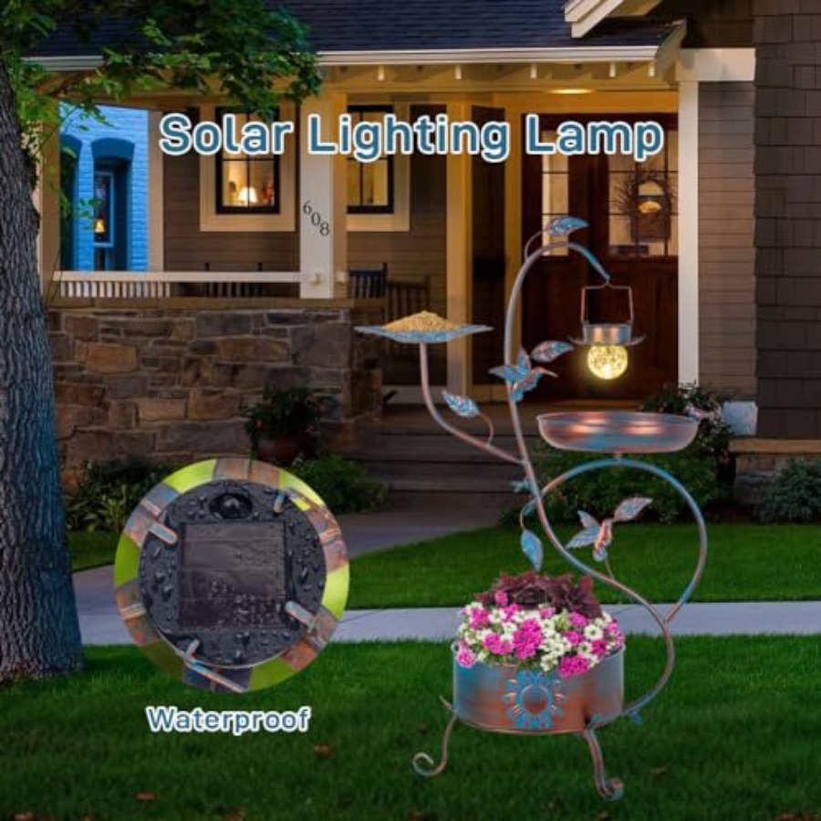 Outdoor metal bird bath with p - Lighting Decoration Outdoor 리뷰 및 가격