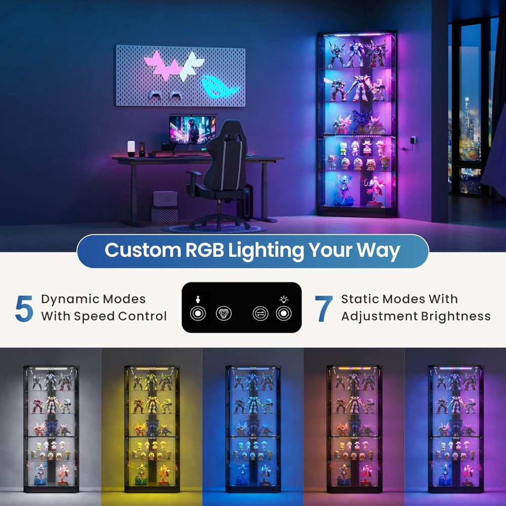 69 Black 5-Tier Glass Display  - Lighting & Home Decor Studio 리뷰 및 가격