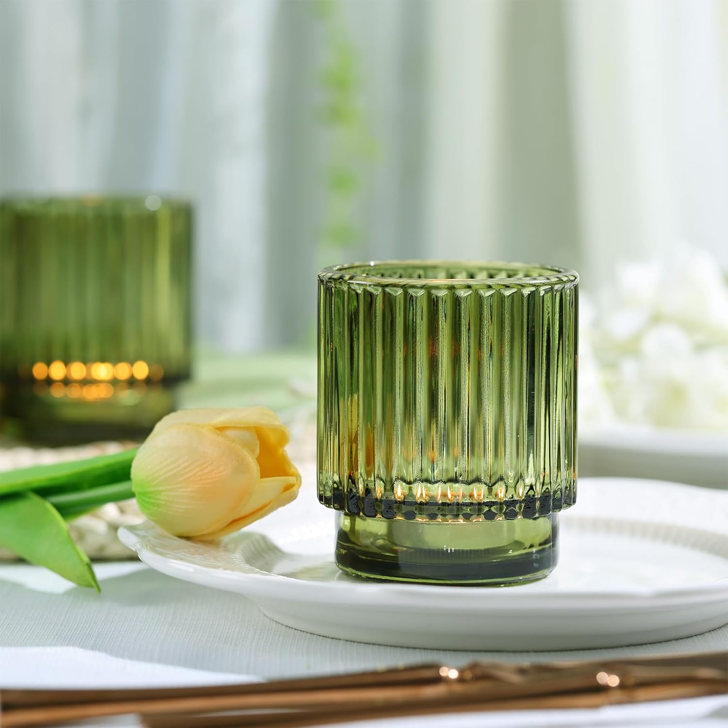 8pcs Green Votive Candle Holde - Lighting Decor For Wedding 리뷰 및 가격