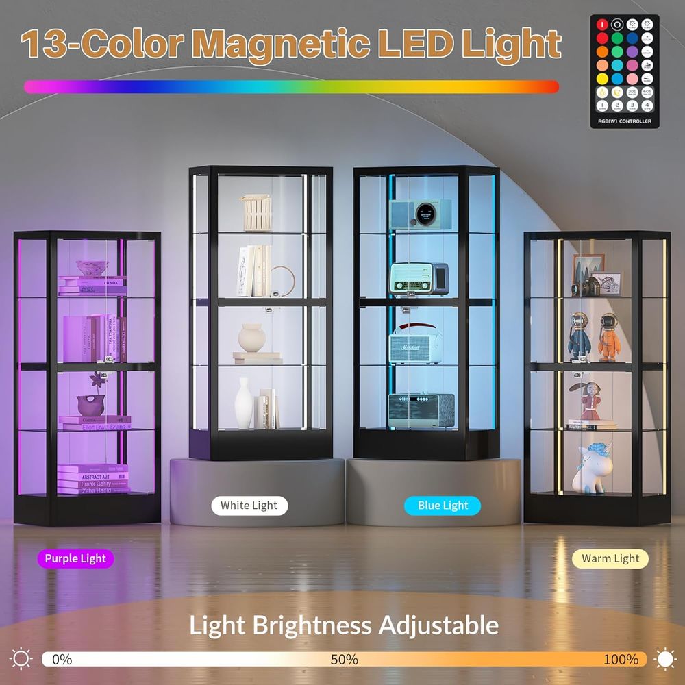 4-Sided Lockable Glass Display - Lighting & Home Decor Studio 리뷰 및 가격