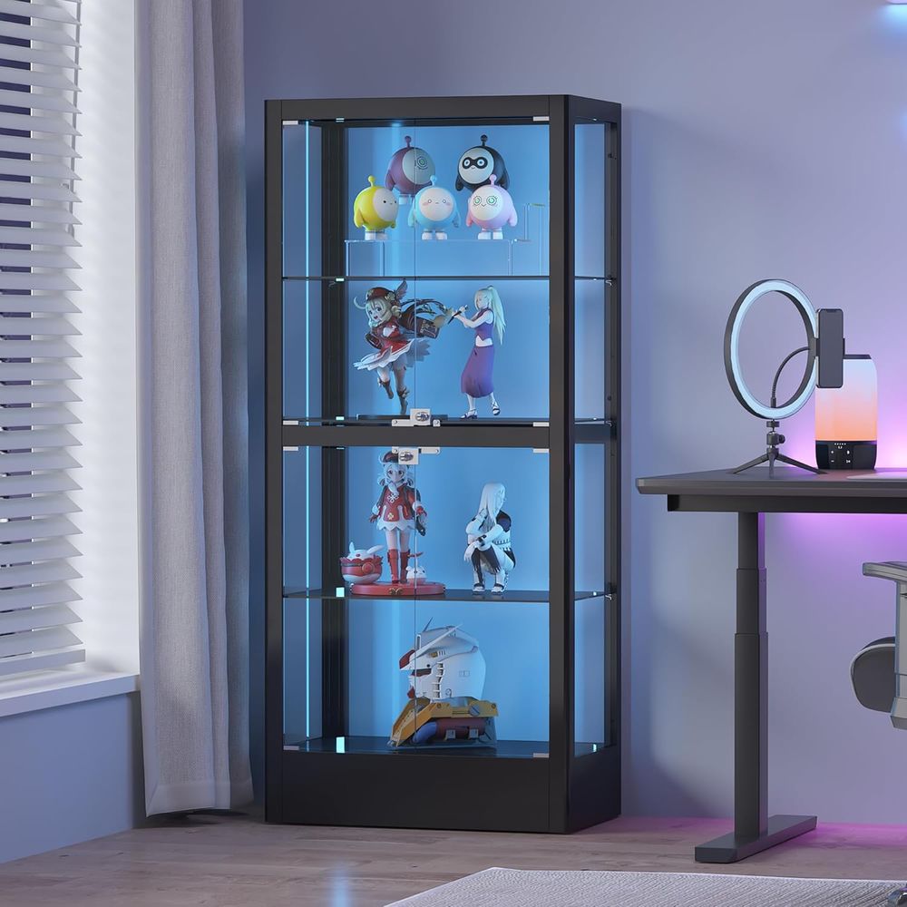 4-Sided Lockable Glass Display - Lighting & Home Decor Studio 리뷰 및 가격