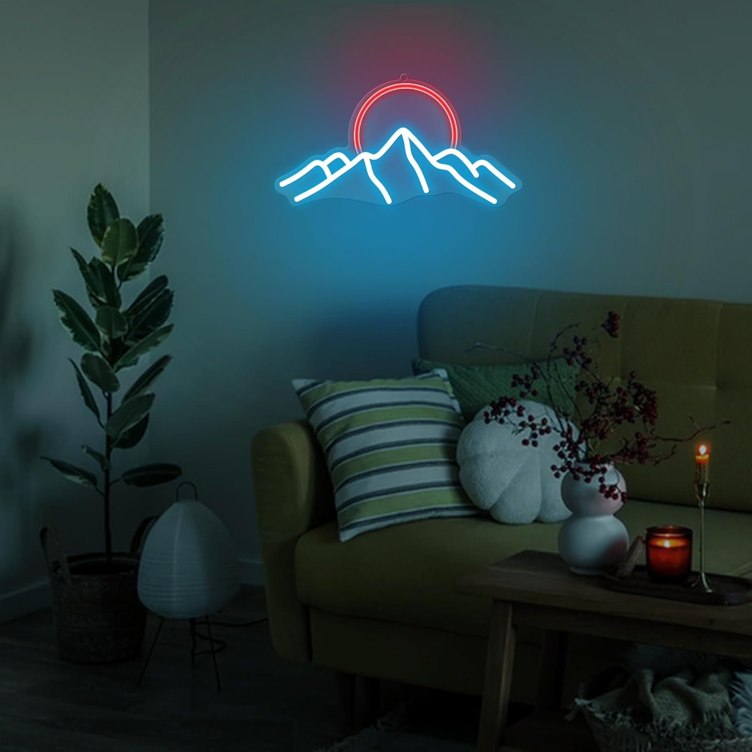 Ice Mountain Neon Sign Sunrise - Lighting Decor Sunrise 리뷰 및 가격
