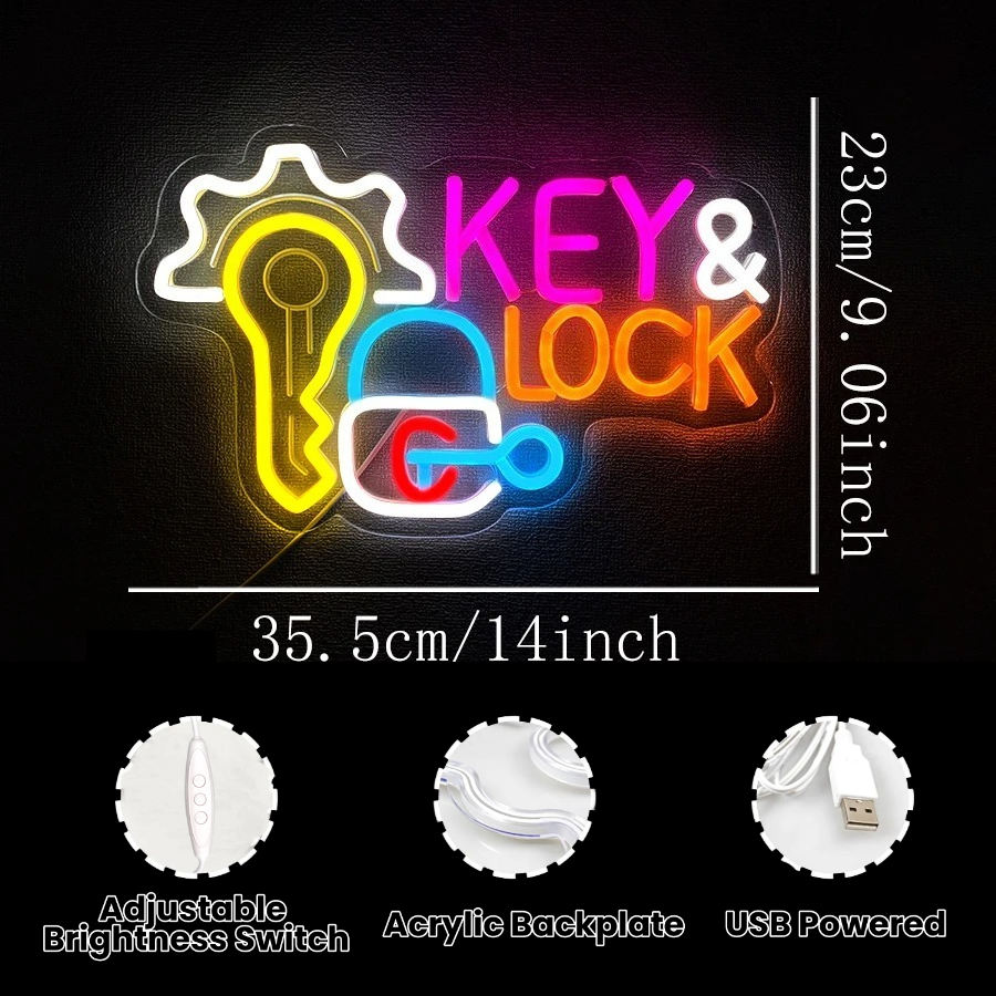 Key and Lock Neon Sign LED Neo - Lighting Decor Rentals 리뷰 및 가격
