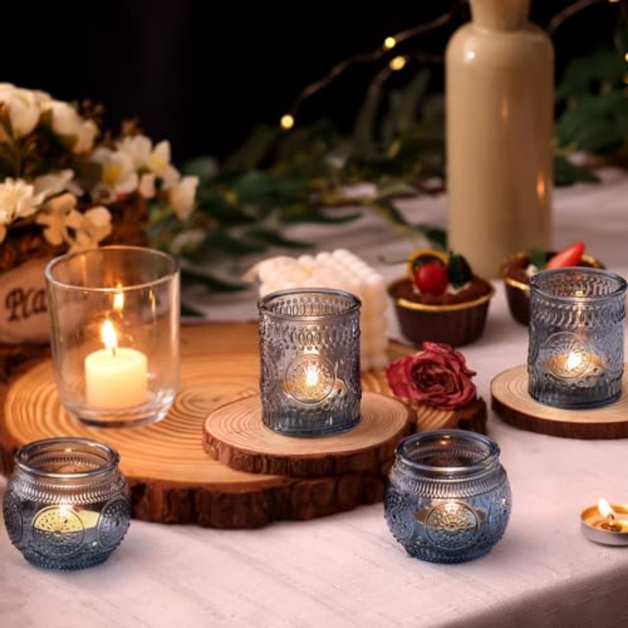24Pcs Blue Votive Candle Holde - Lighting Decor For Wedding 리뷰 및 가격