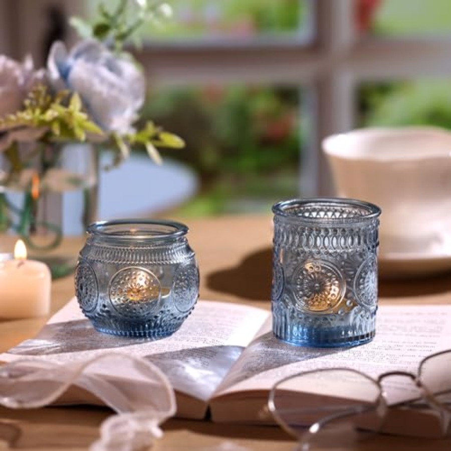24Pcs Blue Votive Candle Holde - Lighting Decor For Wedding 리뷰 및 가격