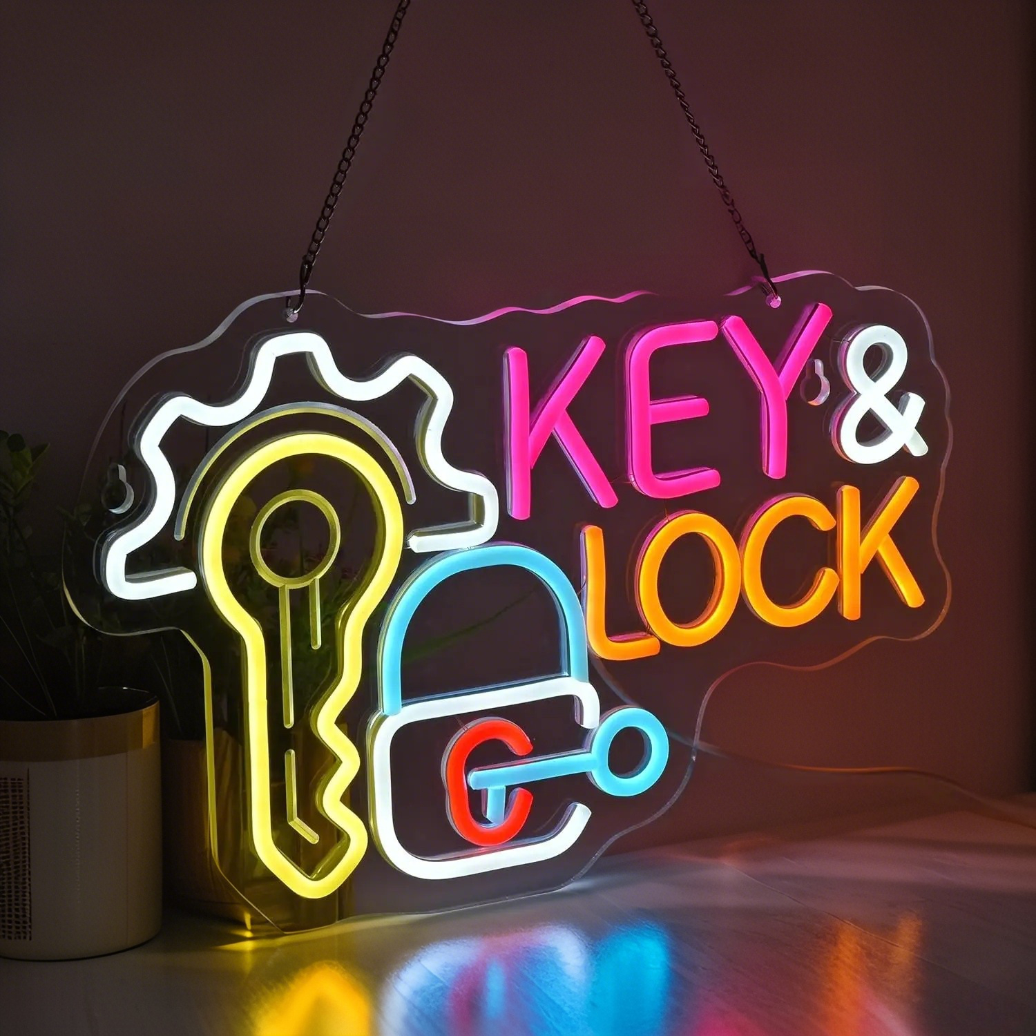 Key Lock Neon Sign Light Hangi - Lighting Decor Rentals 리뷰 및 가격