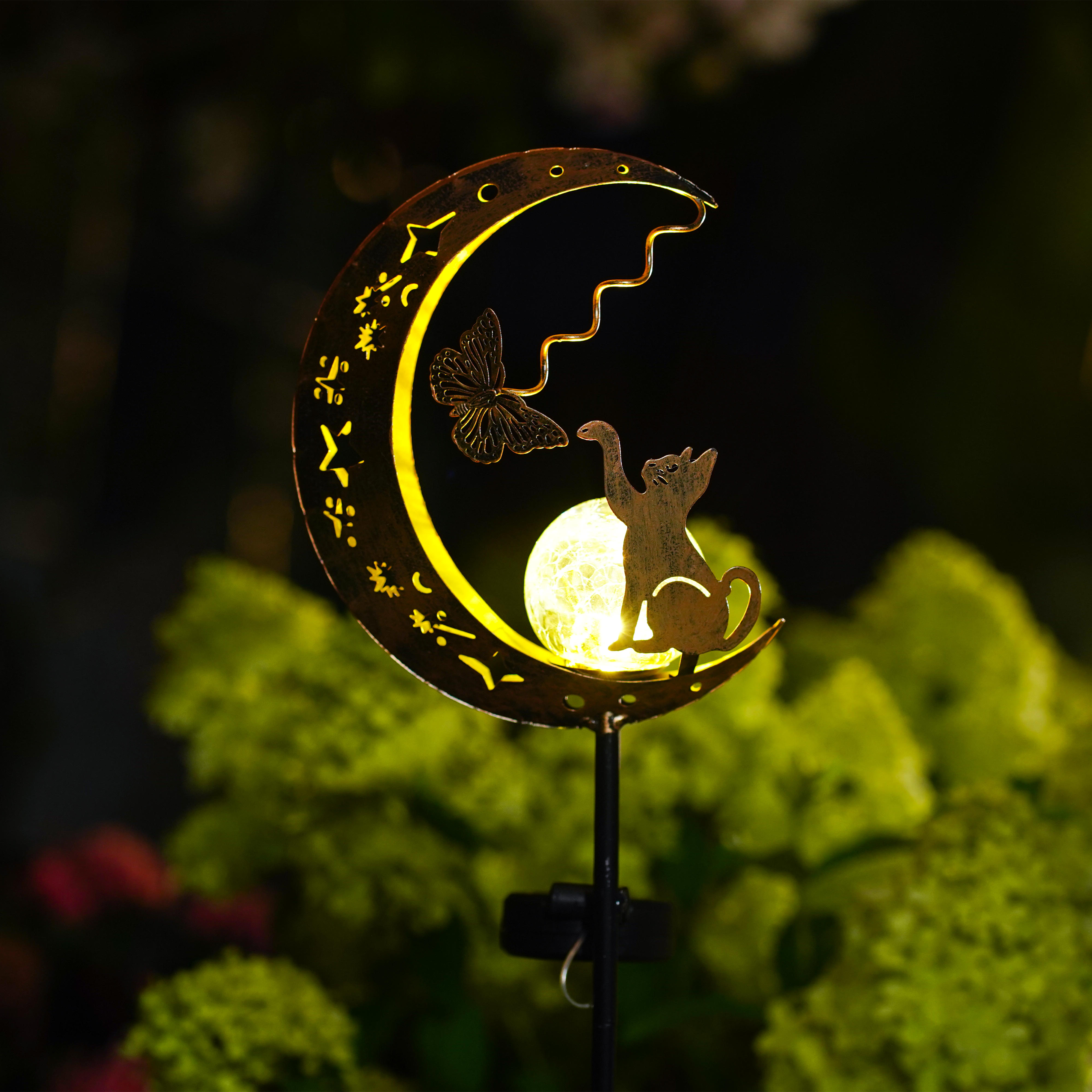 1 PC Cat Moon Solar Light Iron - Elements Lighting Decor 리뷰 및 가격