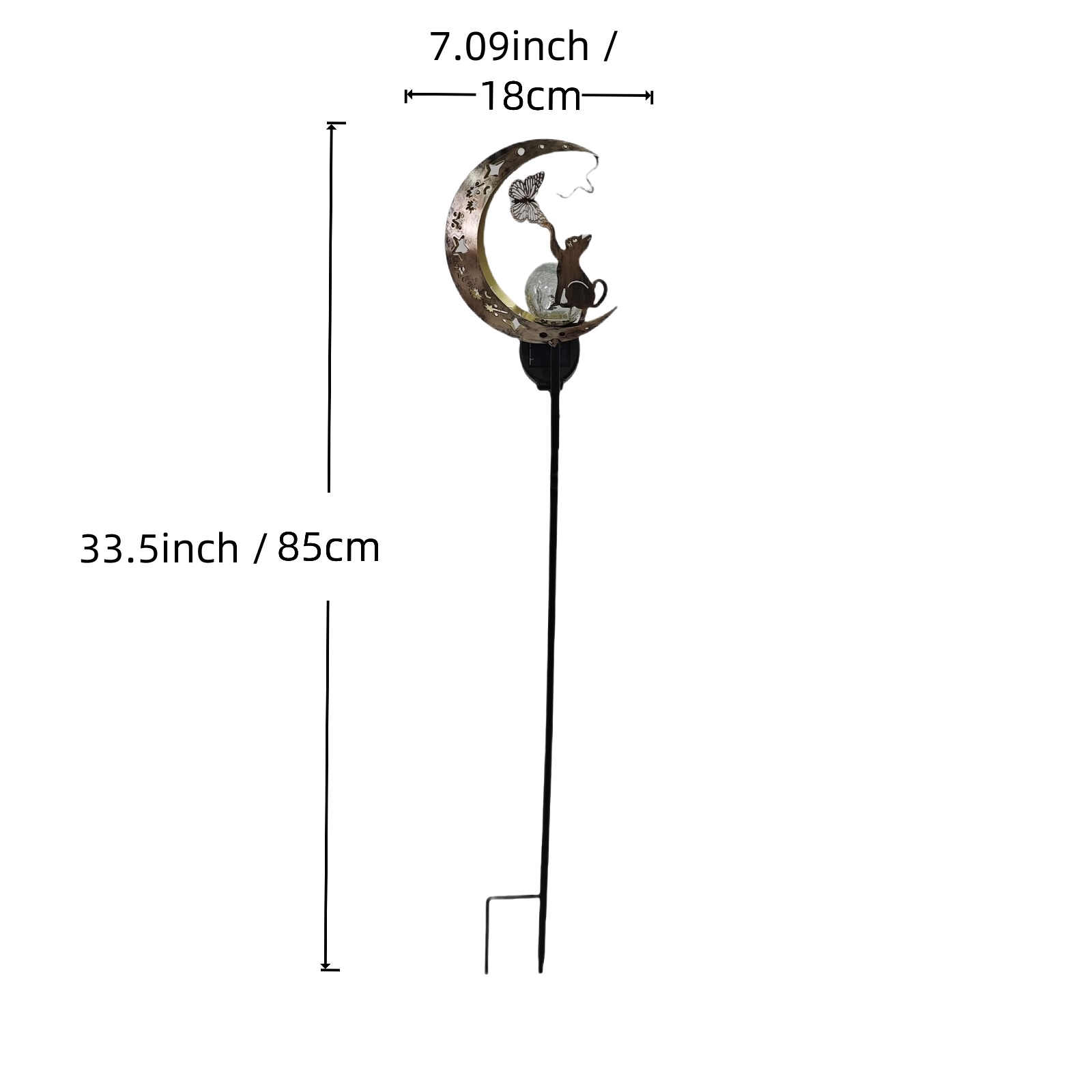 1 PC Cat Moon Solar Light Iron - Elements Lighting Decor 리뷰 및 가격