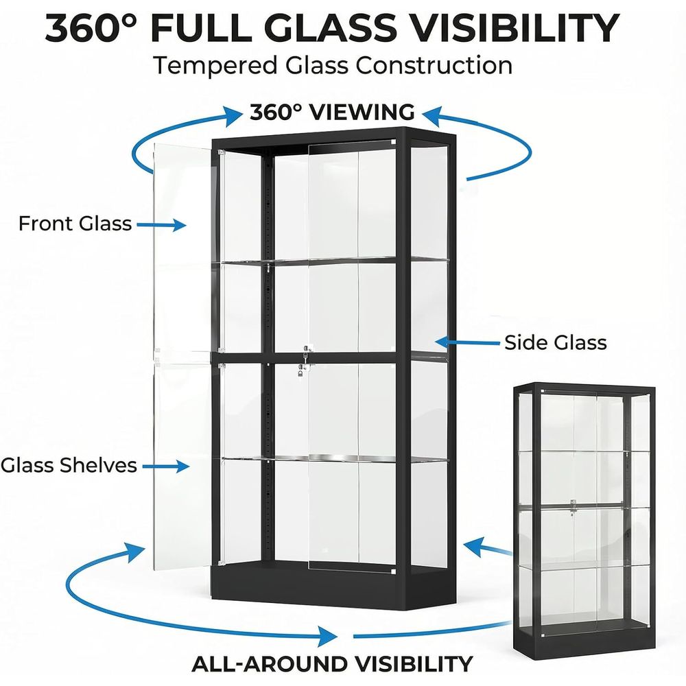 65 H 4-Tier Glass Display Cabi - Lighting & Home Decor Studio 리뷰 및 가격