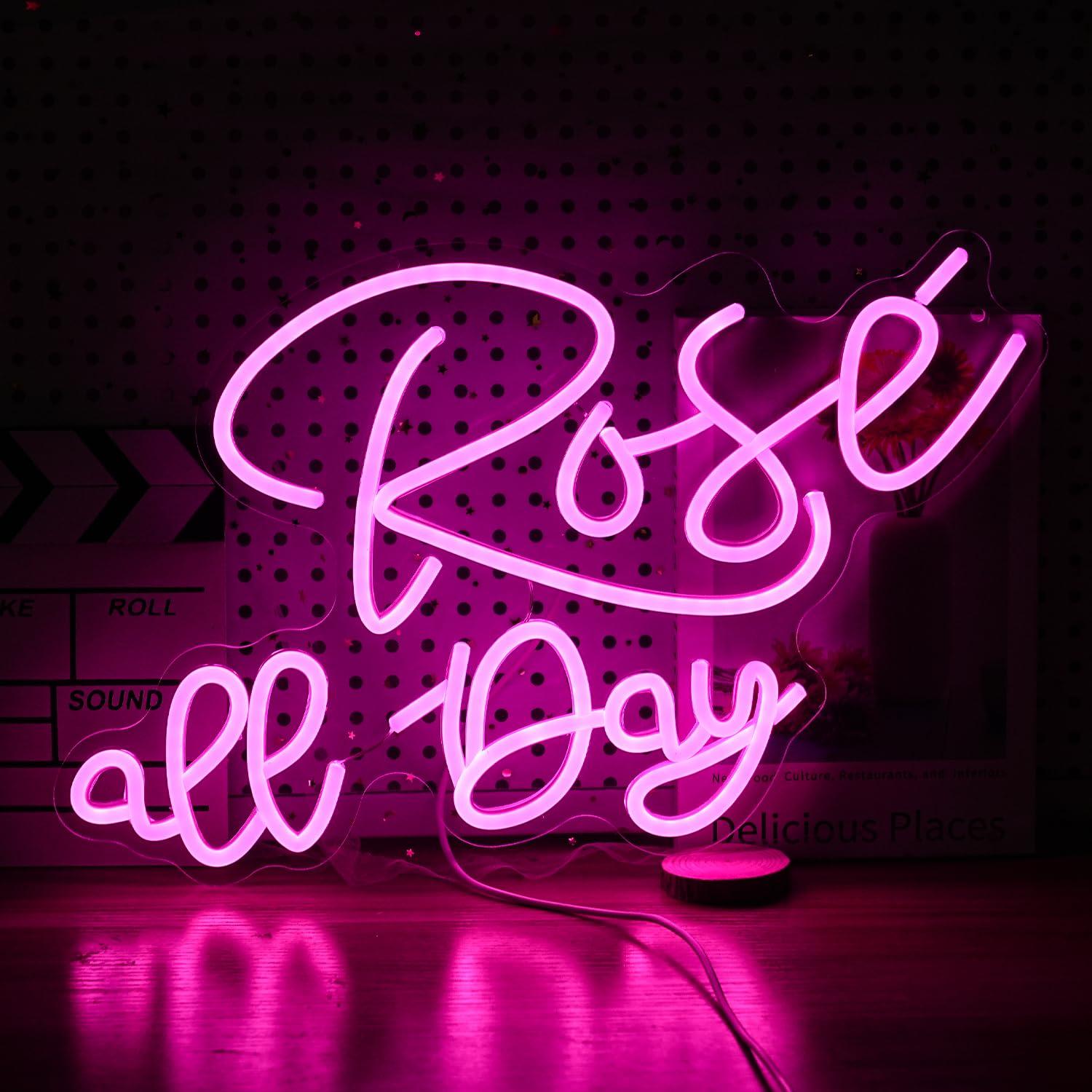 Rose All Day Neon Sign Dimmabl - Lighting Decor For Wedding 리뷰 및 가격