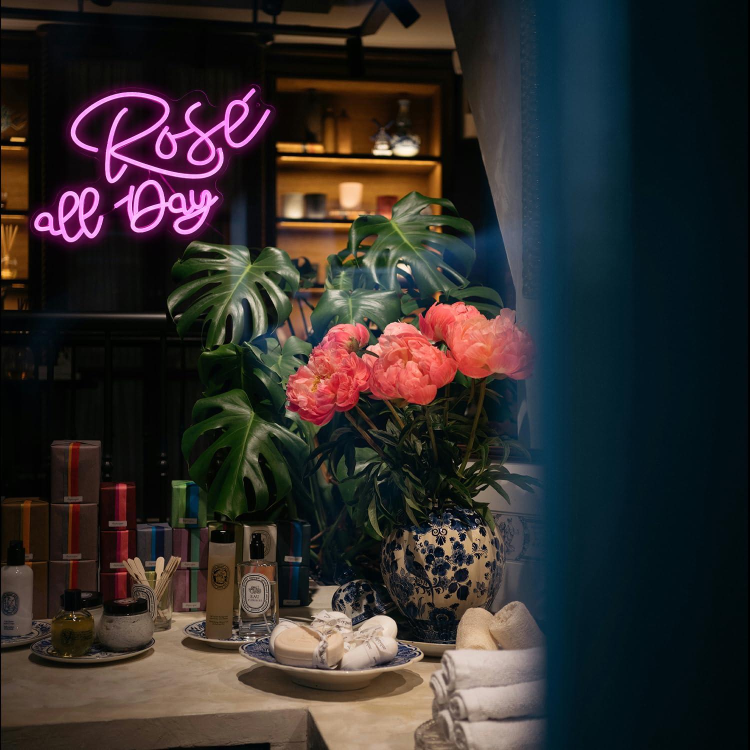 Rose All Day Neon Sign Dimmabl - Lighting Decor For Wedding 리뷰 및 가격