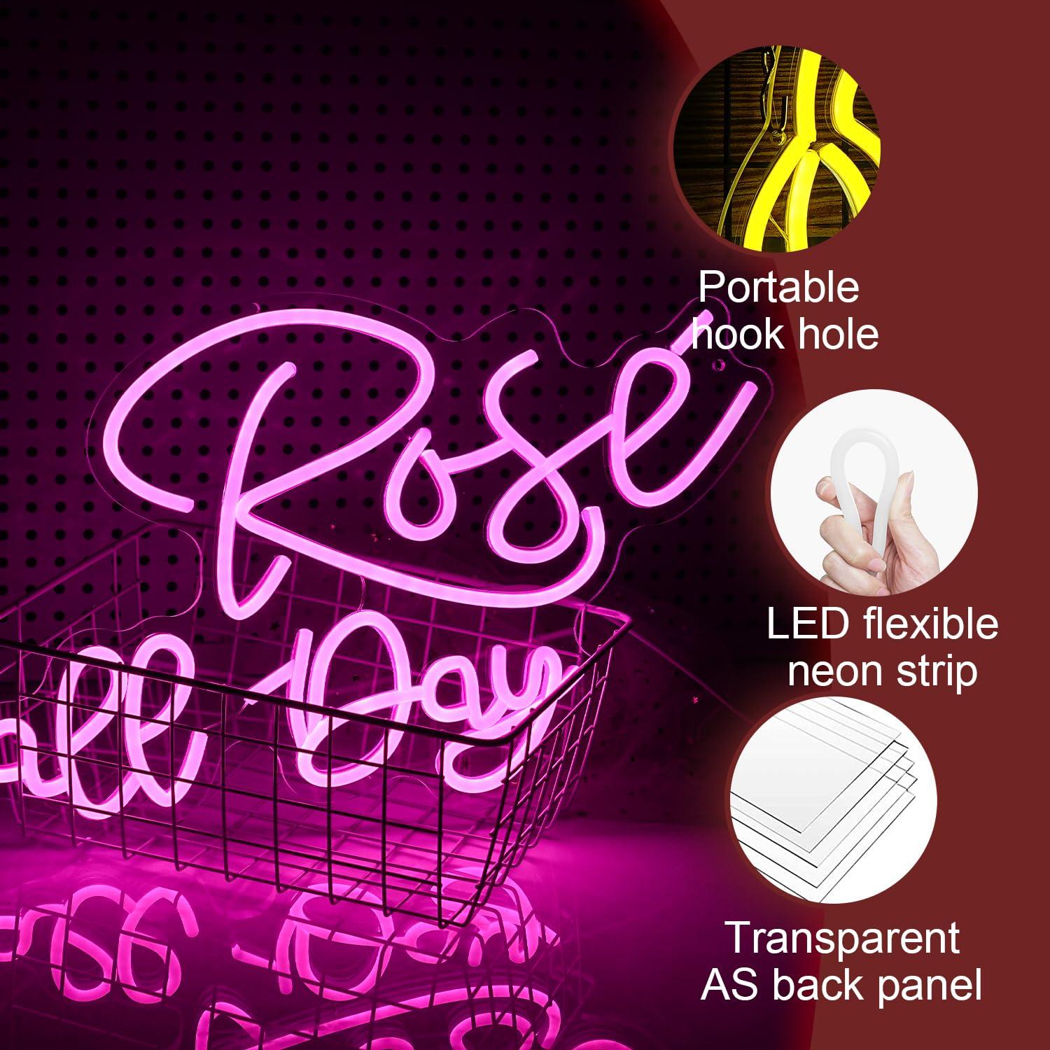 Rose All Day Neon Sign Dimmabl - Lighting Decor For Wedding 리뷰 및 가격