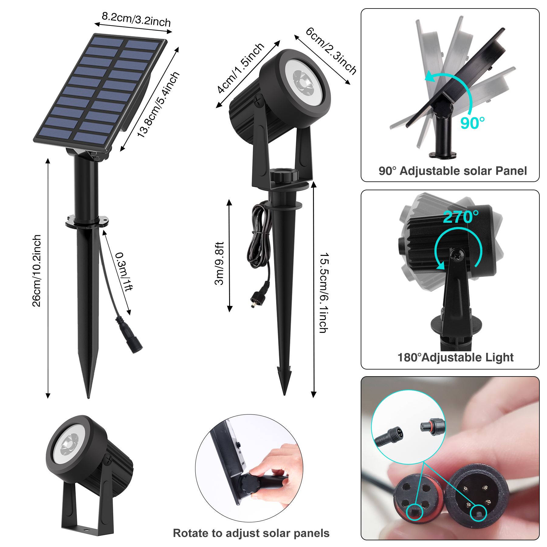 1/2/4 Lights RGB Solar LED Lig - Lighting Decor Sunrise 리뷰 및 가격